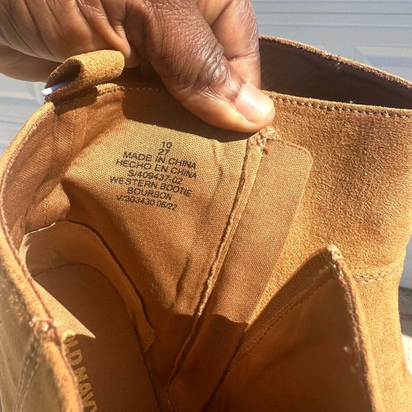 Old Navy Women’s Faux Suede Western Ankle Booties‎ Size 10 Bourbon - Picture 8 of 13